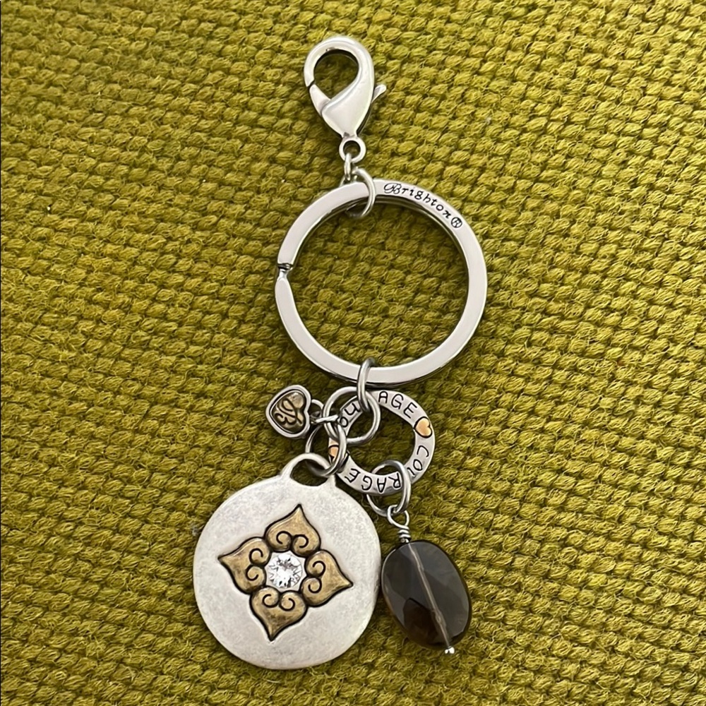 Brighton Silver and Gold Courage Keychain